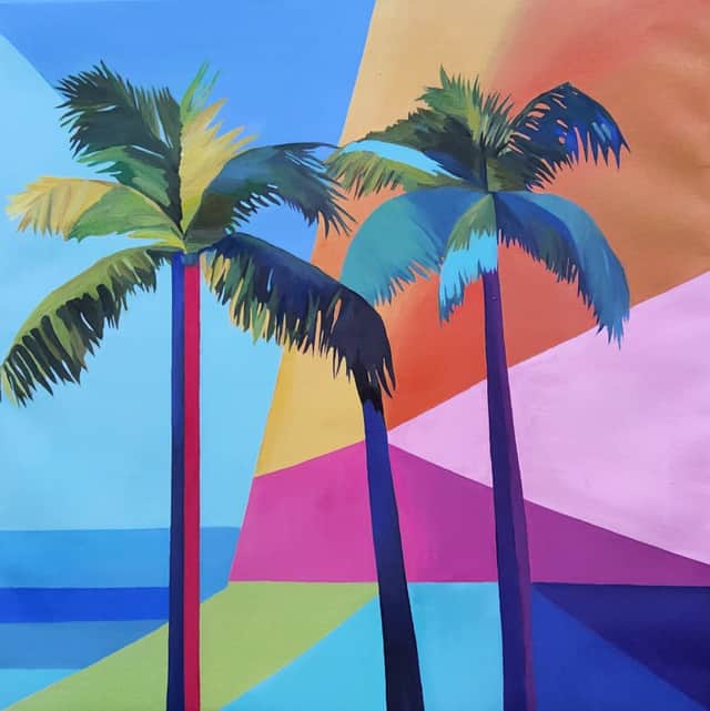 Artwork: "Palm Trees of a Dream", Geometric Abstraction, Pop and Contemporary Pop