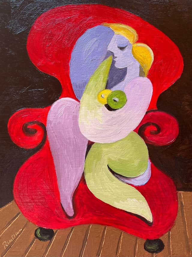 Artwork: Size S | Nude in a red chair