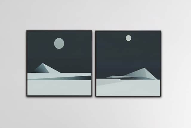 Artwork: "Alaska Moonlight ", Set of 2, Geometric Abstraction, Pop and Contemporary Pop