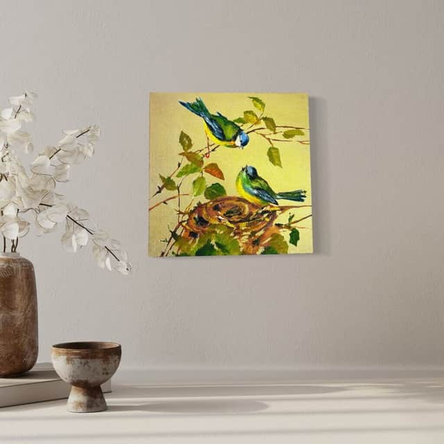 Artwork: Happy parents. Oil on canvas.