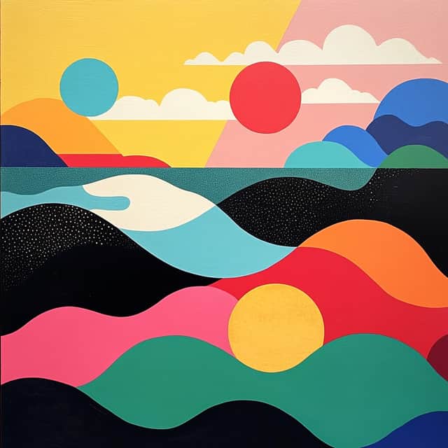 Artwork: "Dual Horizons", Geometric Abstraction, Pop and Contemporary Pop