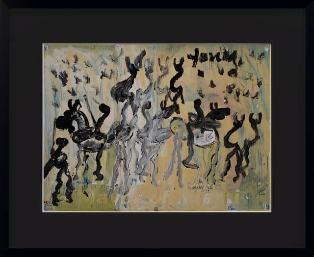 Artwork: Warriors-Painted on Miami Mayoral Race Lawn Sign