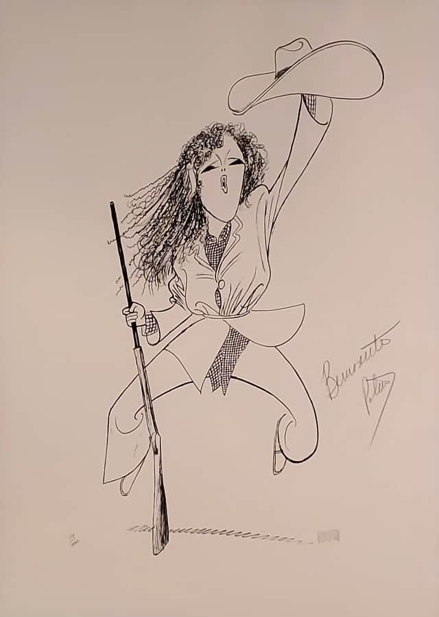 Artwork: Bernadette Peters Signed "Annie Get Your Gun" Tony Award Broadway Musical