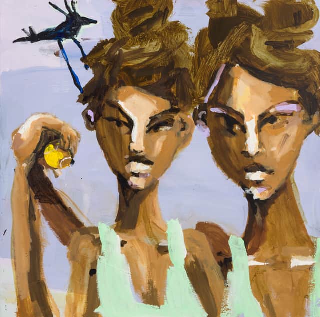 Artwork: Purple Sisters With Bird