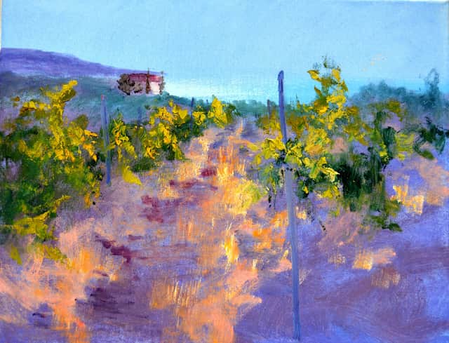 Artwork: Morning in a sunny vineyard