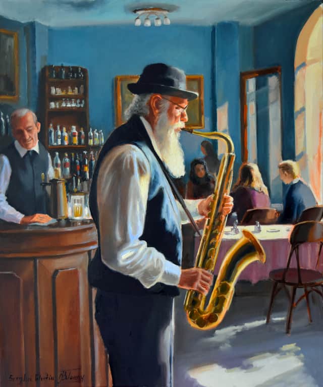 Artwork: The elderly Saxophonist