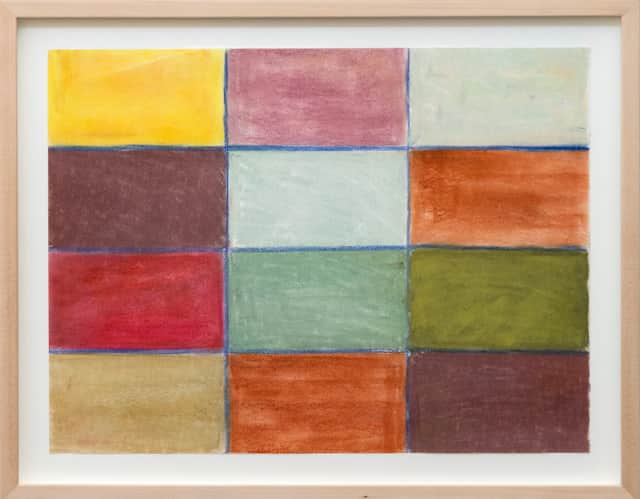 Artwork: Pastel Grid (Spice) - contemporary, minimalist, abstract, pastel on paper