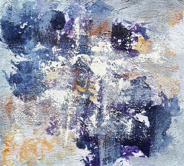 Artwork: "Constellation of Color" III, Abstract Painting, interior, modern, minimalism, vibrant, colorful