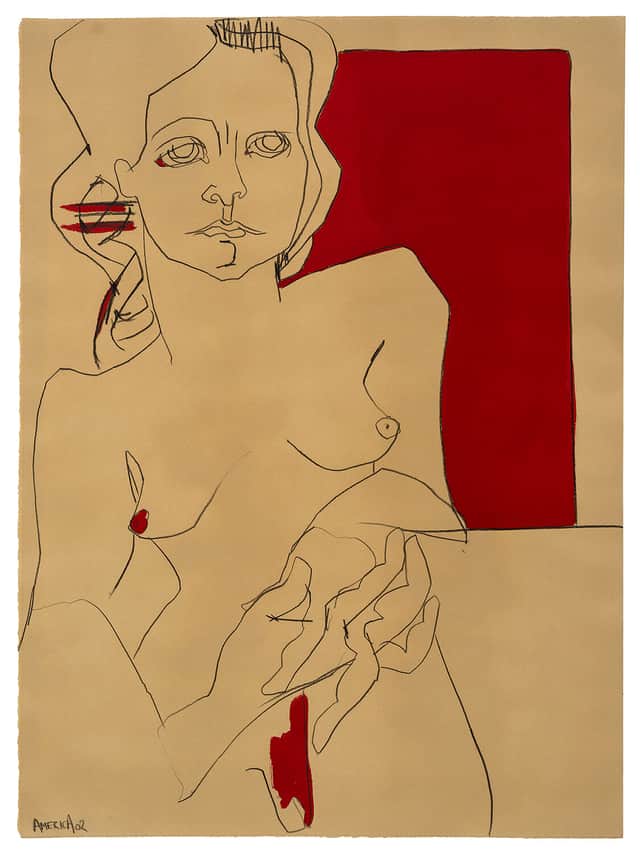 Artwork: Woman in Beige & Red