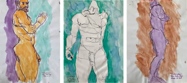 Artwork: Set of 3 Watercolors & Ink on archival paper