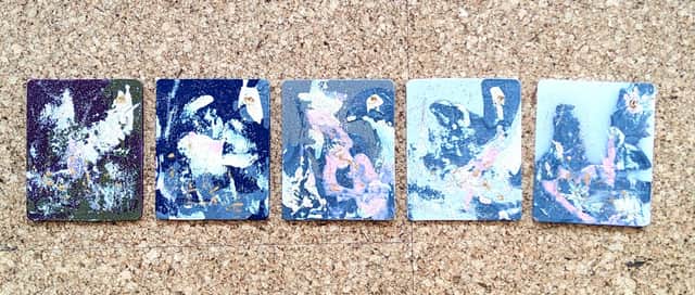 Artwork: "Five States of Color", Landscape, Miniature , Abstract Art, Inspired after Gerchard Richter