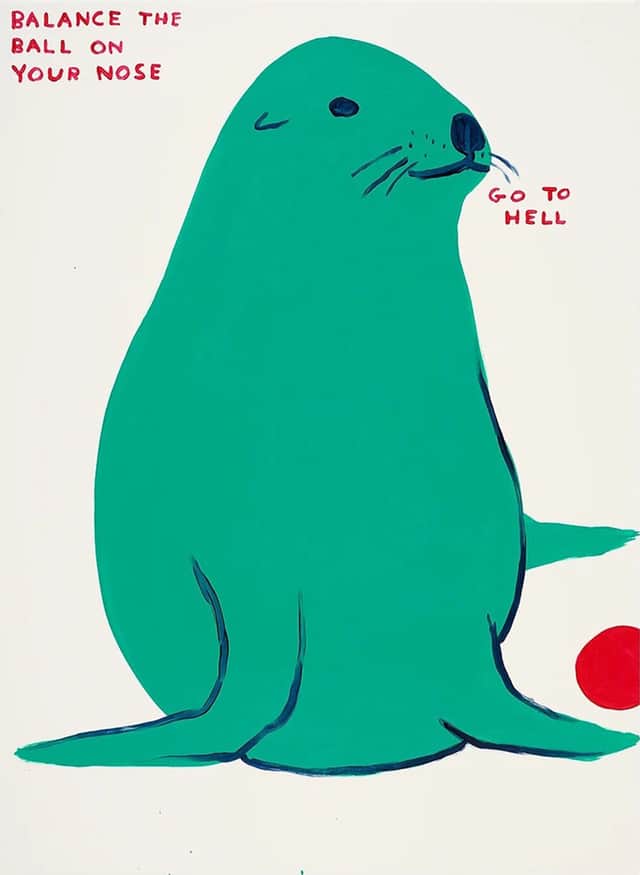 Artwork: David Shrigley Balance the Ball on Your Nose