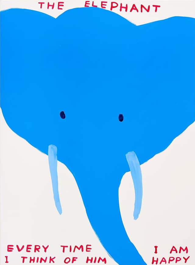 Artwork: David Shrigley The Elephant, Every Time I Think of Him I Am Happy