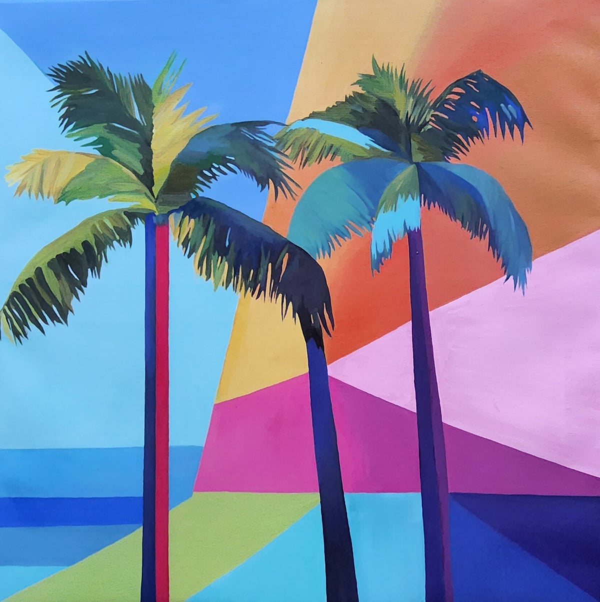 Artwork: "Palm Trees of a Dream", Geometric Abstraction, Pop and Contemporary Pop