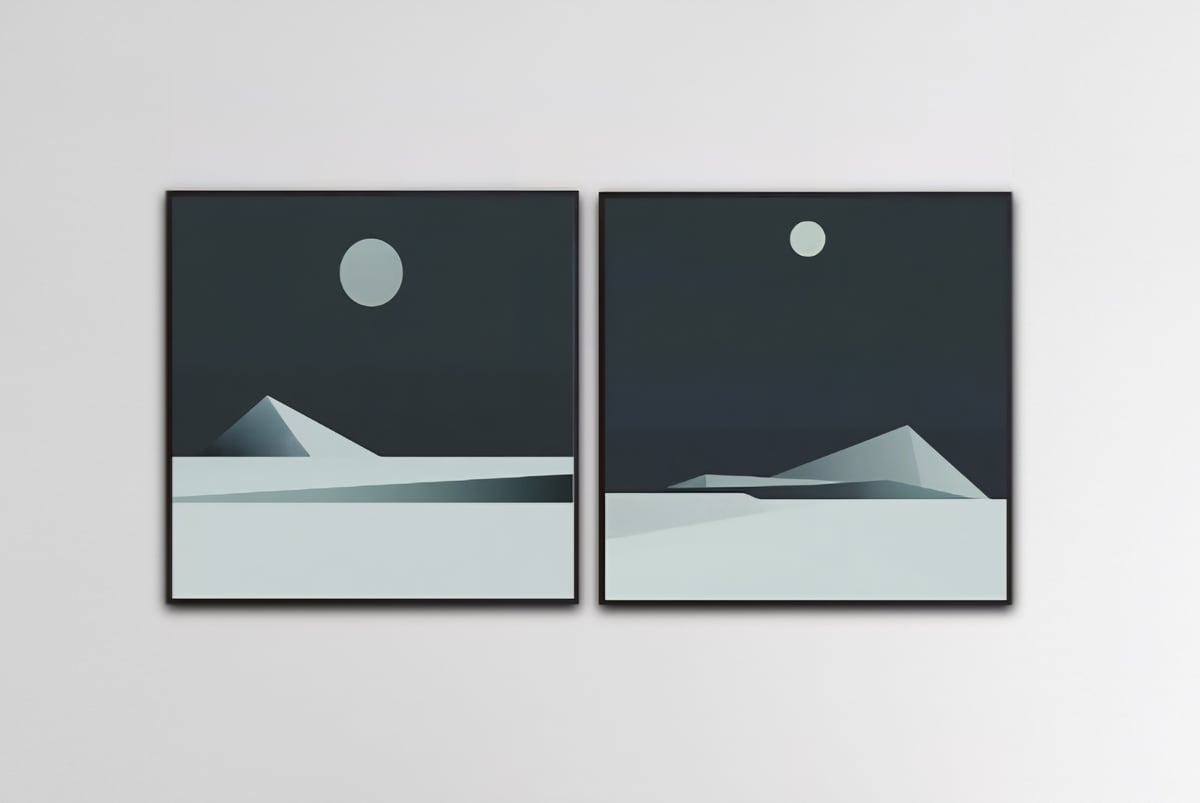 Artwork: "Alaska Moonlight ", Set of 2, Geometric Abstraction, Pop and Contemporary Pop
