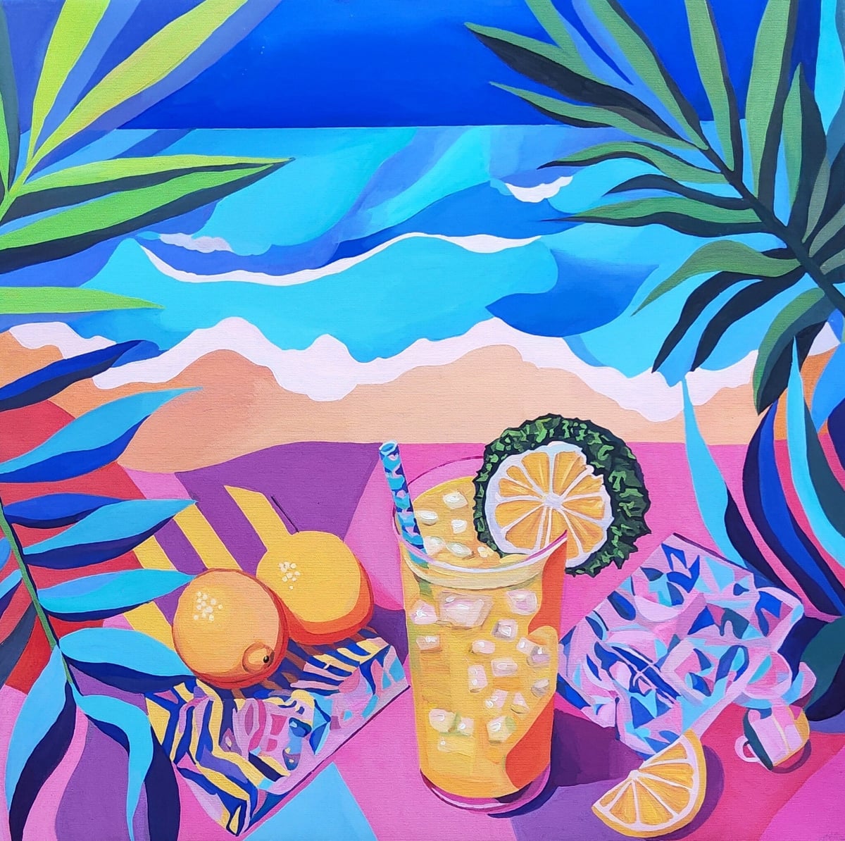 Artwork: "Beach Vibes"II, Food, Drink, Pop and Contemporary Pop, Figurative Art