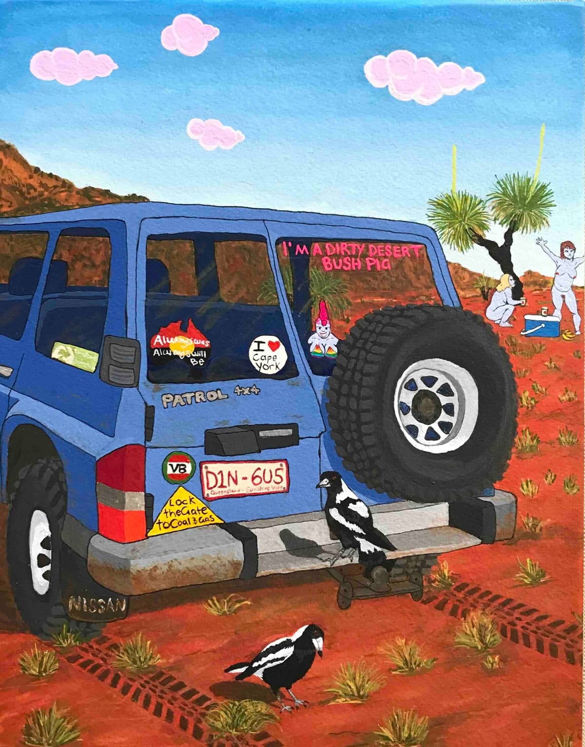 Artwork: Bush pig & two swoopie bois