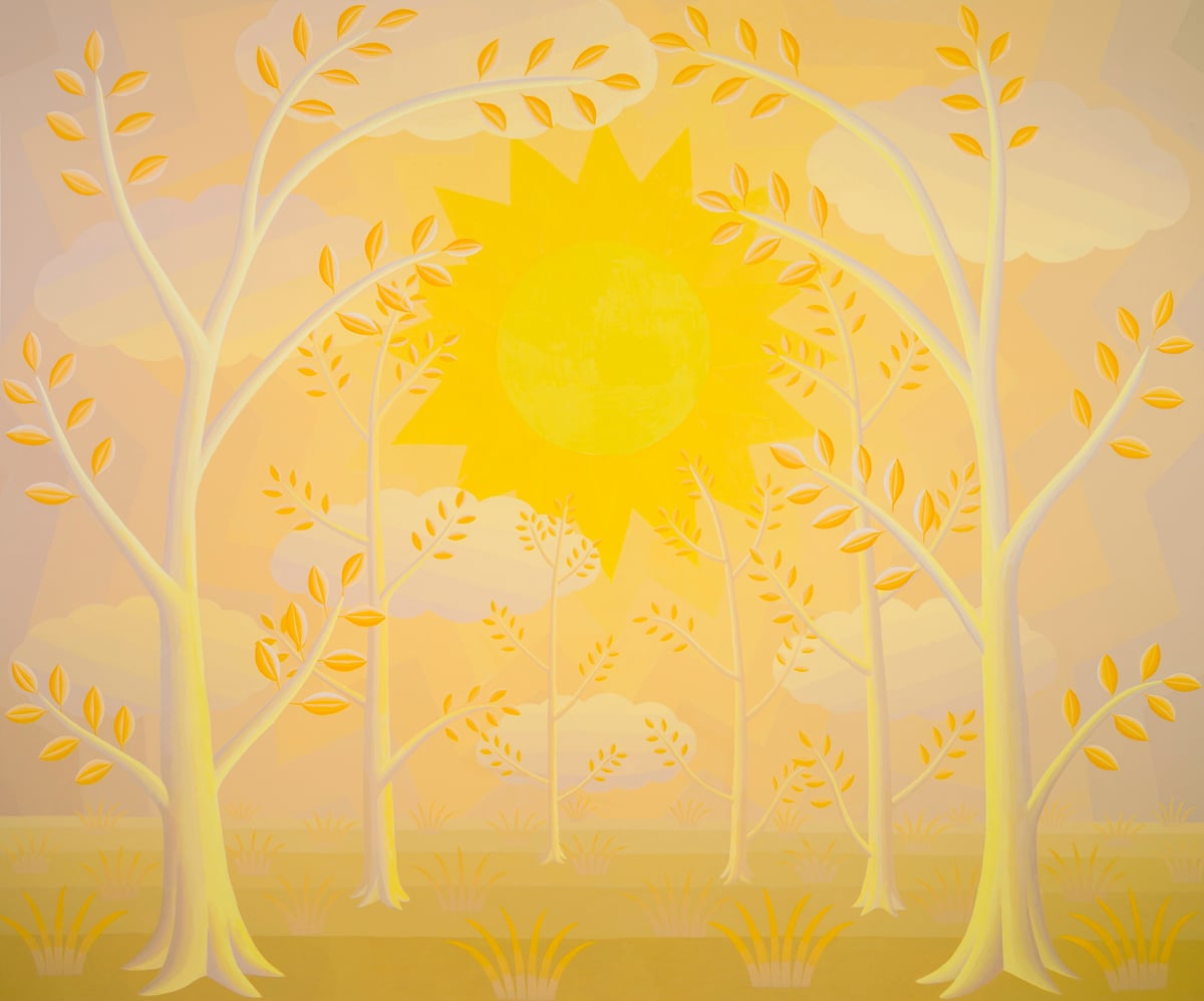 Artwork: Sun with Trees (Yellow Monochrome)
