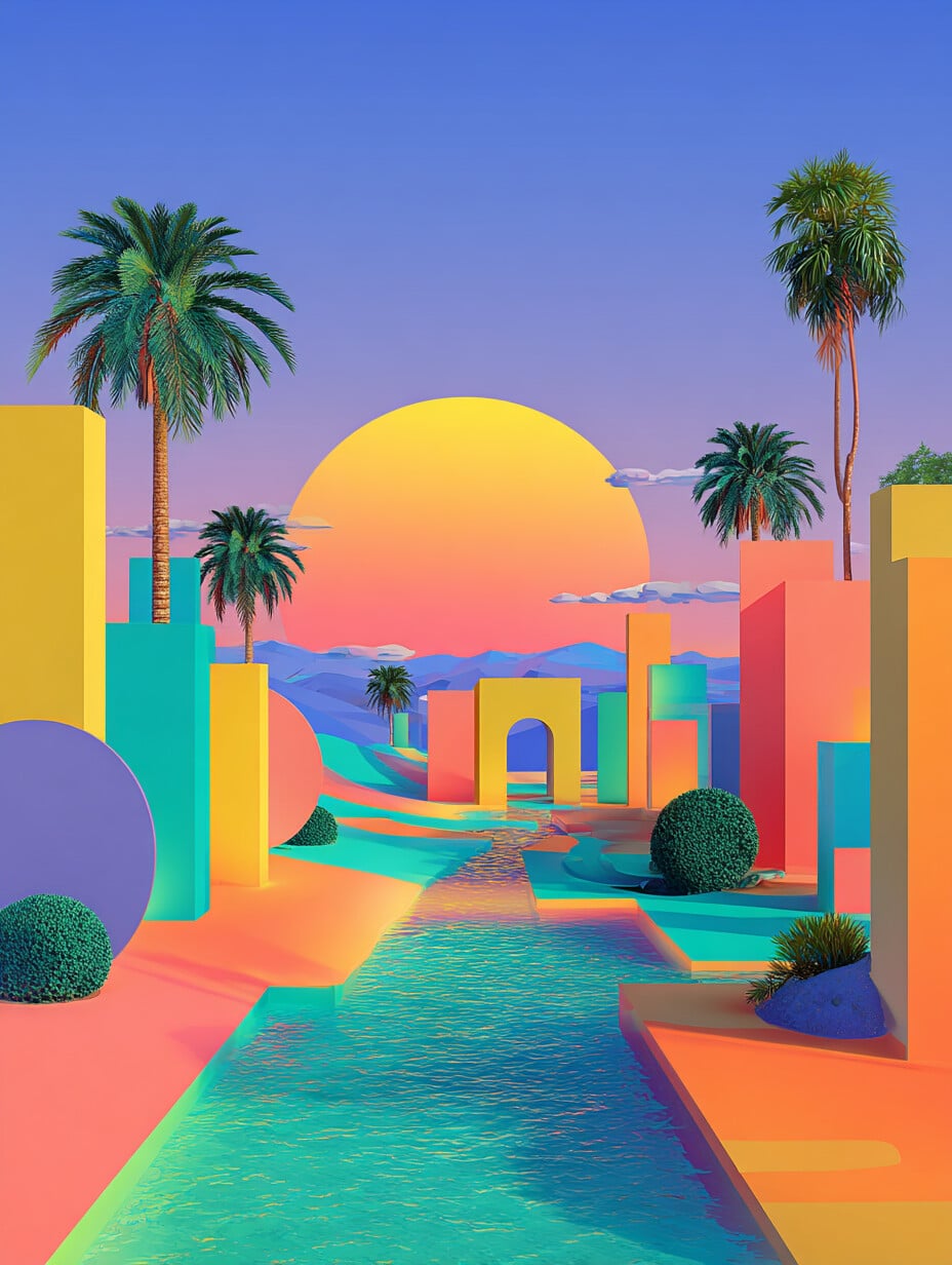 Artwork: "Tropical Mirage", Geometric Abstraction, Pop and Contemporary Pop