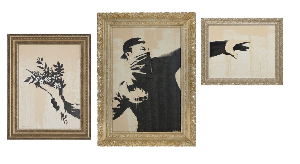 Artwork: Flower Thrower Triptych (Grey)
