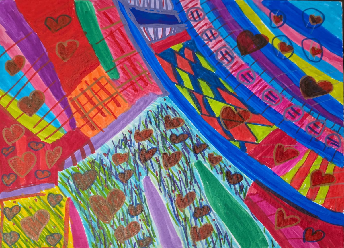 Artwork: Abstract Colors and Hearts