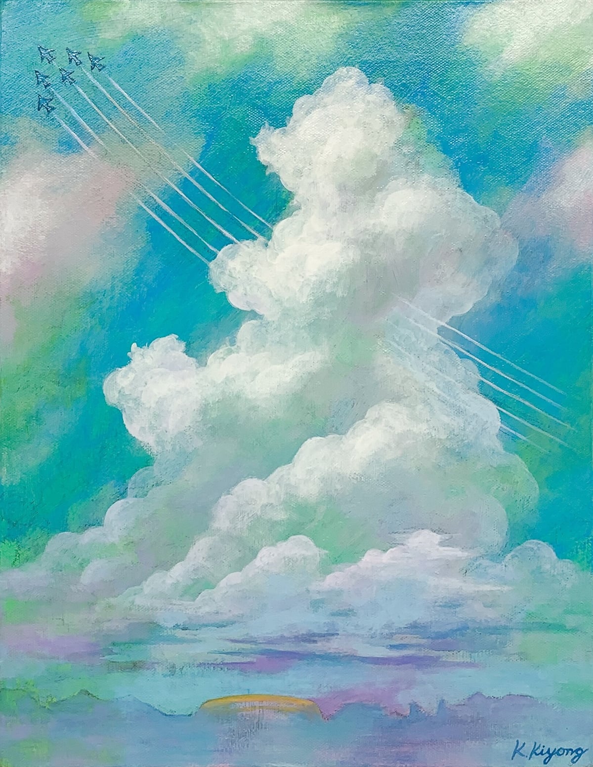 Artwork: “Cumulonimbus clouds and airplanes”