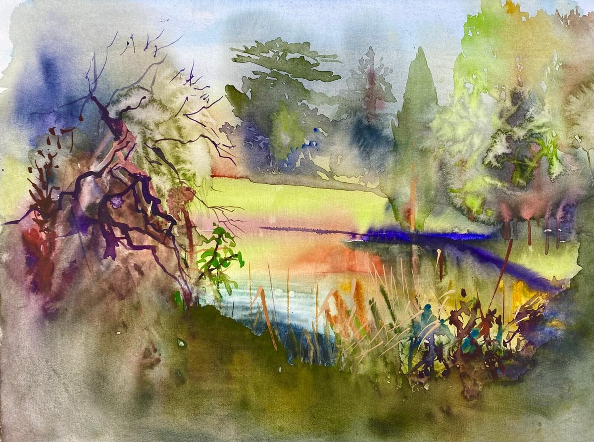 Artwork: "Nature's Morning Awakening ", Aquarell on Aquarell paper