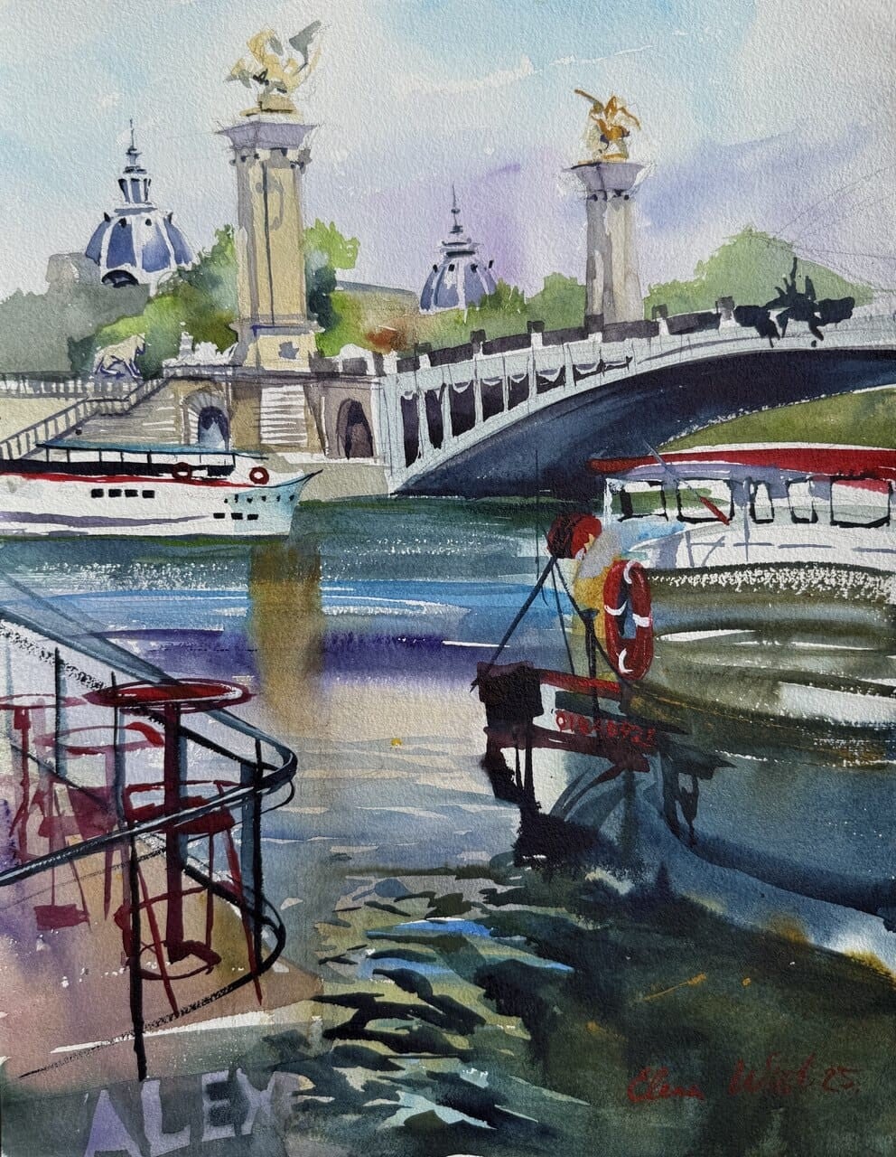 Artwork: “Bridge over the River”, Aquarell on paper