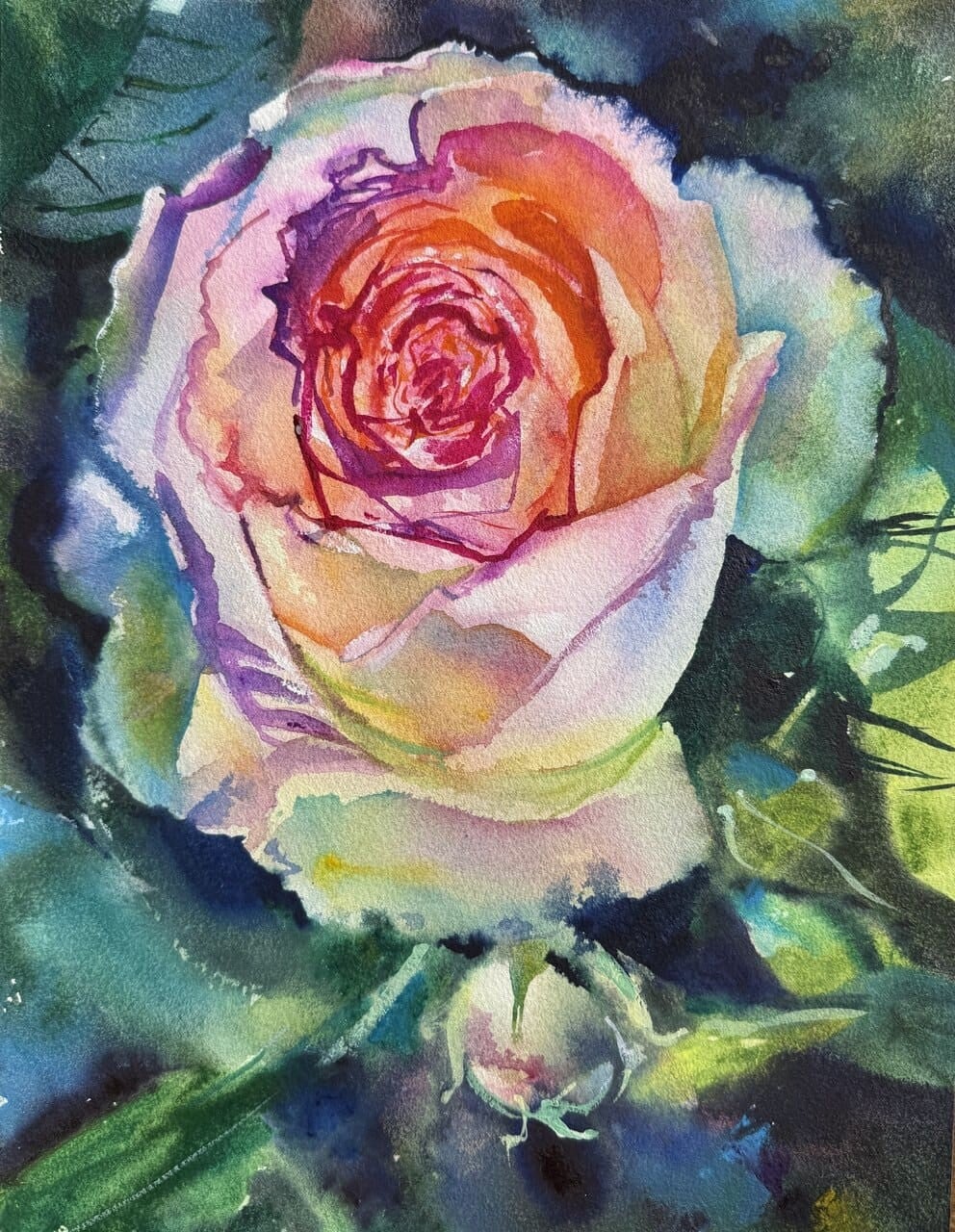 Artwork: "Dawn Rose", Aquarell on paper