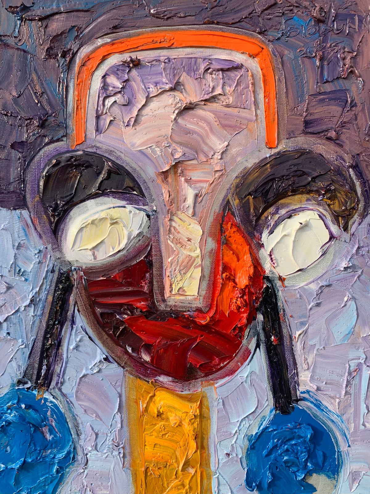 Artwork: Face 1 -21st Century, Contemporary, Impasto, Abstract Figurative, Africa, People