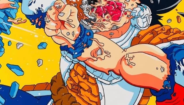 Goku vs Vegeta (Hand Embellished) by Matt Gondek,