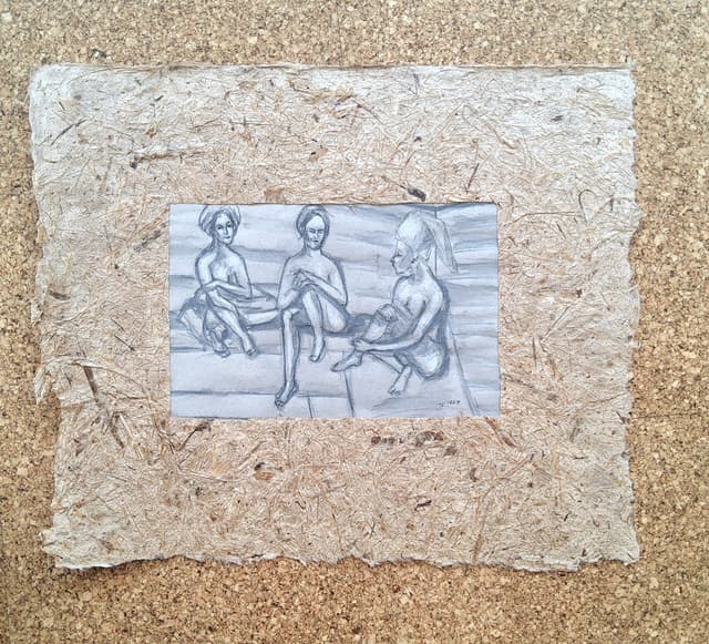 "In the Sauna", Illustration by Irina Fedorova