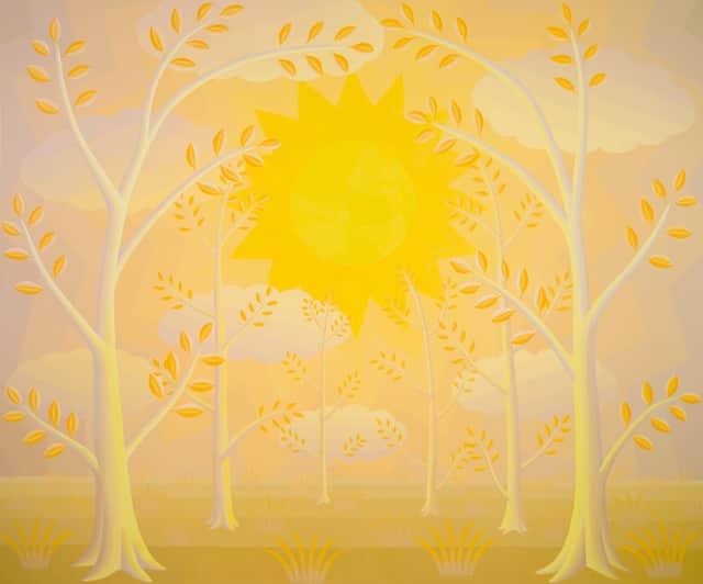 Artwork: Sun with Trees (Yellow Monochrome)